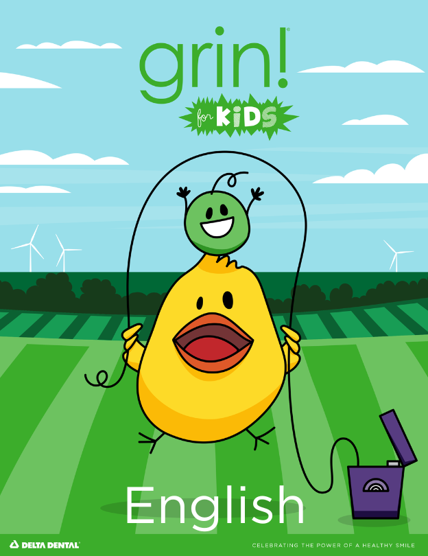 Grin-for-Kids-English-Front-Cover Grin for Kids Magazine Front Cover with Chick